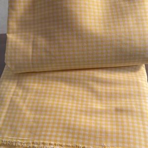 Vintage Gingham fabric yellow 22” x 72”